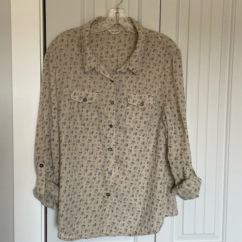 True Grit Cream Button Down Shirt XL